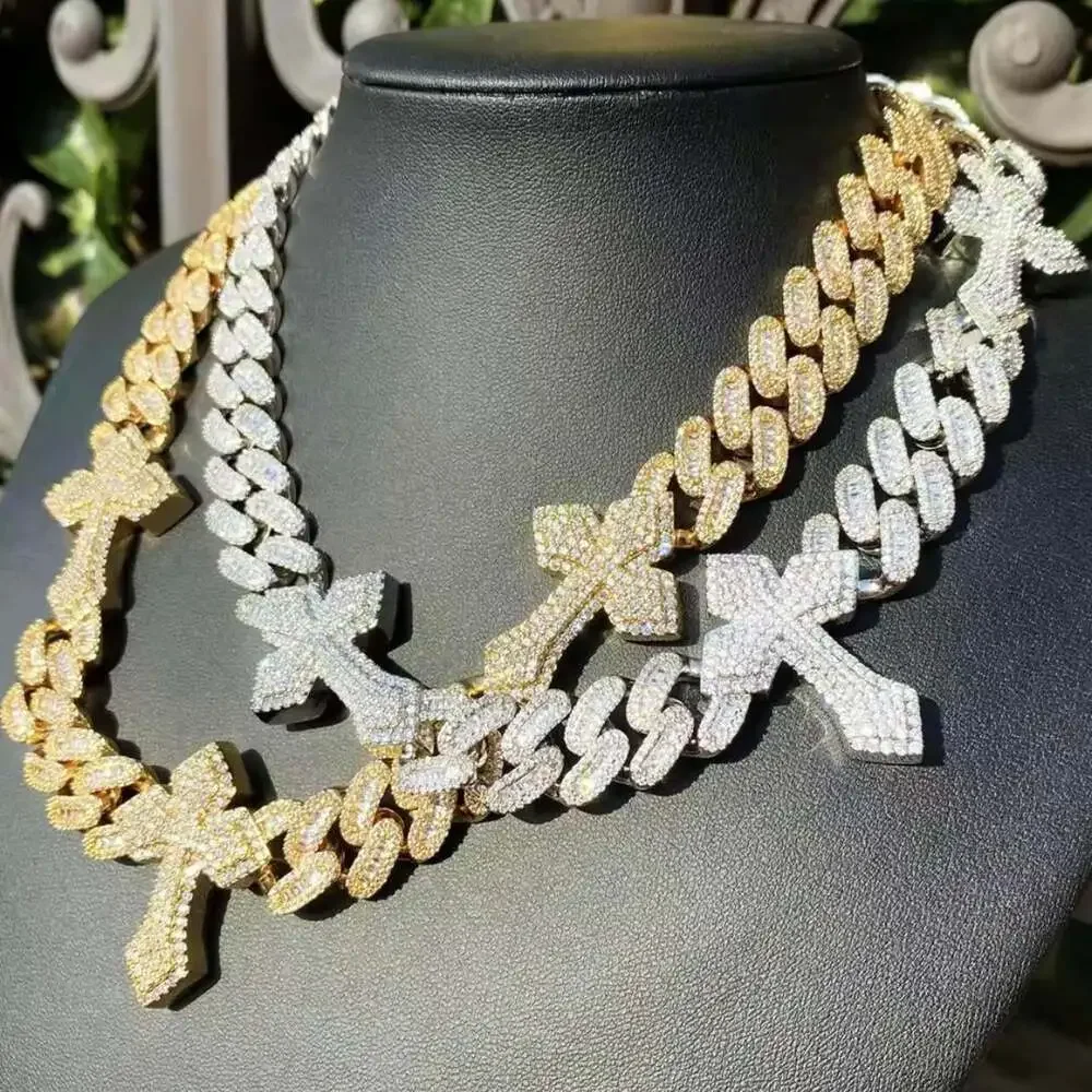 Gold Cross Cuban Link Chain 811 C